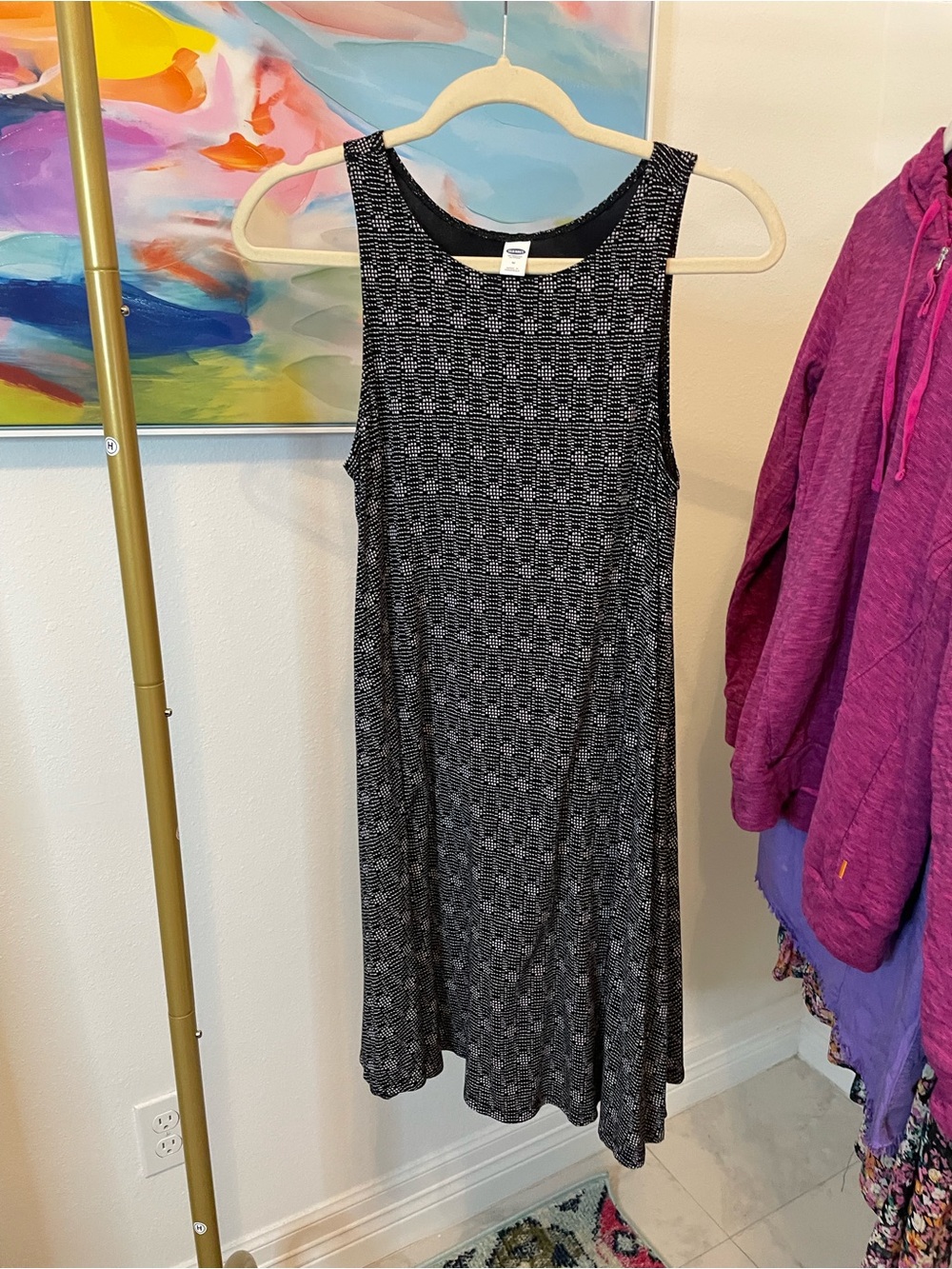 Old Navy Black sleeveless Midi Dress medium‎ summer flowy date night wedding